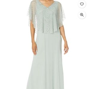 J Kara Light Silver Beaded Dress